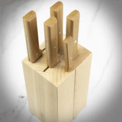 Opinel Parallèle - 5pc Meat Knife Block Set -Kitchen Knife Store opinelknifeblock 5 1