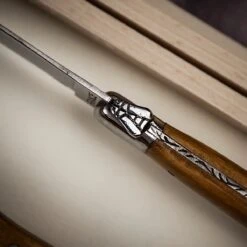 Jean Dubost Laguiole Olive Wood Handle 2 Piece Carving Set -Kitchen Knife Store premiumcarvingsetolive4