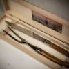 Jean Dubost Laguiole Olive Wood Handle 2 Piece Carving Set 2 Jean Dubost Laguiole Olive Wood Handle 2 Piece Carving Set -Kitchen Knife Store premiumcarvingsetolive5