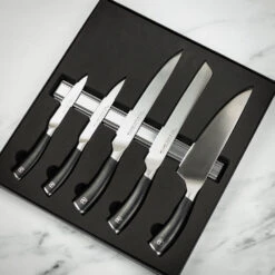 Rockingham Forge Equilibrium 6pc Magnetic Knife Rack Set -Kitchen Knife Store rf 6356b rockinghamforge equilibrium magnaetic rack 1