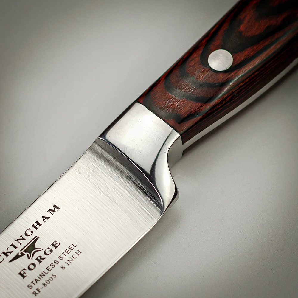 Rockingham Forge 8" Stainless Steel Carving Knife - Riveted Pakkawood Handles / Full Tang 5 Rockingham Forge 8" Stainless Steel Carving Knife - Riveted Pakkawood Handles / Full Tang - Image 3