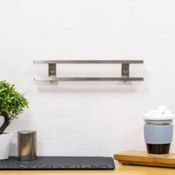 Rockingham Forge 12" Magnetic Stainless Steel Knife Rack With 6 Utensil Hooks And Wall Fixings -Kitchen Knife Store rockingham forge 12 magnetic stainless steel knife rack with 6 utensil hooks and wall fixings p998 4465 image