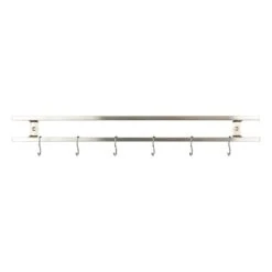 Rockingham Forge 60cm Magnetic Stainless Steel Knife Rack With 6 Utensil Hooks And Wall Fixings -Kitchen Knife Store rockingham forge 60cm magnetic stainless steel knife rack with 6 utensil hooks and wall fixings p1000 4477 image