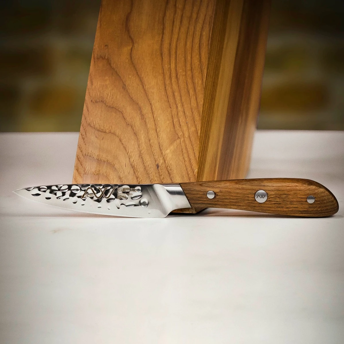 Rockingham Forge Ashwood Knife Block With Five Hammered Knives 5 Rockingham Forge Ashwood Knife Block With Five Hammered Knives - Image 3