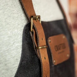 Crafted Rustic Leather Apron 24 Crafted Rustic Leather Apron -Kitchen Knife Store rusticapronblk 3 1