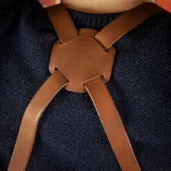 Crafted Rustic Leather X Strap Apron -Kitchen Knife Store rusticapronxstrap 4 1