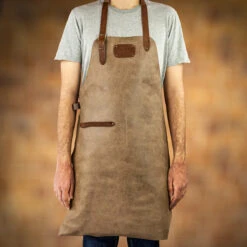 Crafted Rustic Leather Apron 18 Crafted Rustic Leather Apron -Kitchen Knife Store rusticleatheraprongrey 1 1