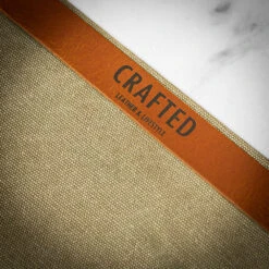 Crafted Washed Canvas Waist Apron -Kitchen Knife Store rusticleatherwaistapron sand 3 3