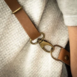 Crafted Rustic Leather X Strap Apron -Kitchen Knife Store rusticleatherx black 2 1