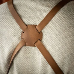 Crafted Rustic Leather X Strap Apron -Kitchen Knife Store rusticleatherx black 3 1