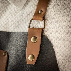 Crafted Rustic Leather X Strap Apron -Kitchen Knife Store rusticleatherx black 6 1