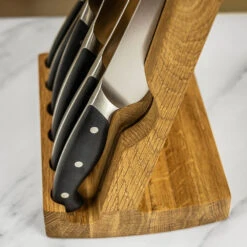 Robert Welch Professional Angle Oak Knife Block Set -Kitchen Knife Store rwpao2097v7 robertwelch oak knifeblock 4