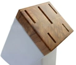 Sabatier Provençao White Knife Block With 5 Kitchen Knives - Olive Wood Handles -Kitchen Knife Store sabatier provencao white knife block 5 kitchen knives olive wood handles 9