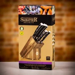 Sabatier Professional 5 Piece Acacia Knife Block Set -Kitchen Knife Store sabatierknifeblockreshoot
