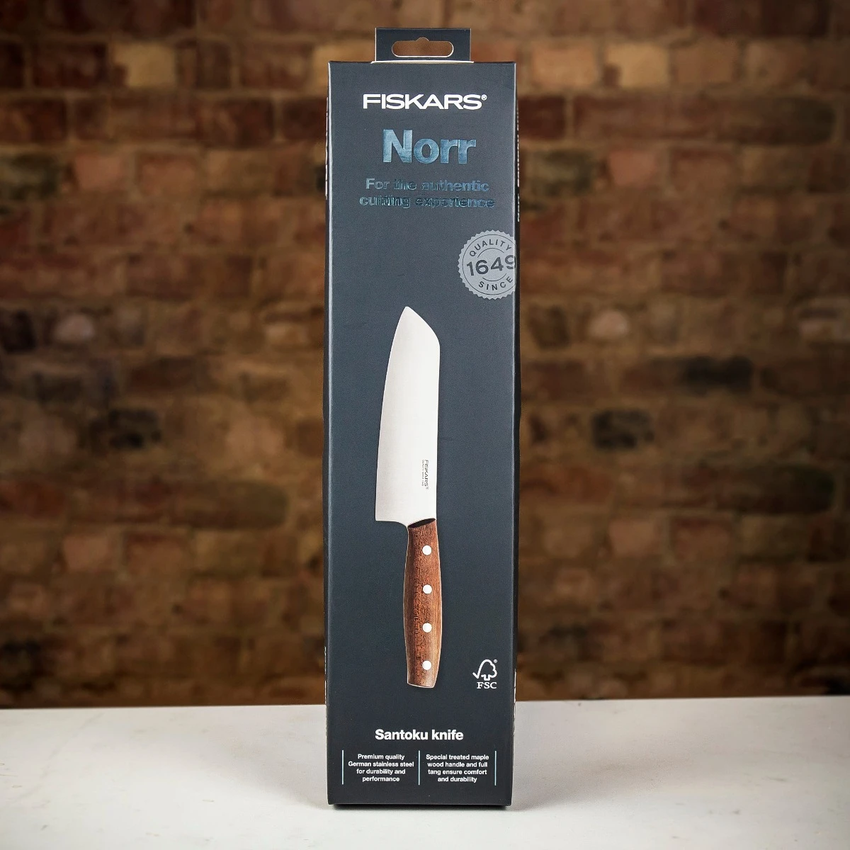 Fiskars Norr 6.3" Santoku Knife With Wooden Handle 7 Fiskars Norr 6.3" Santoku Knife With Wooden Handle - Image 5