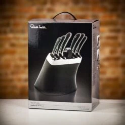 Robert Welch Signature Six Piece Knife Block Set With Sharpener -Kitchen Knife Store sigbk2097v8 knifeblock8psharpener