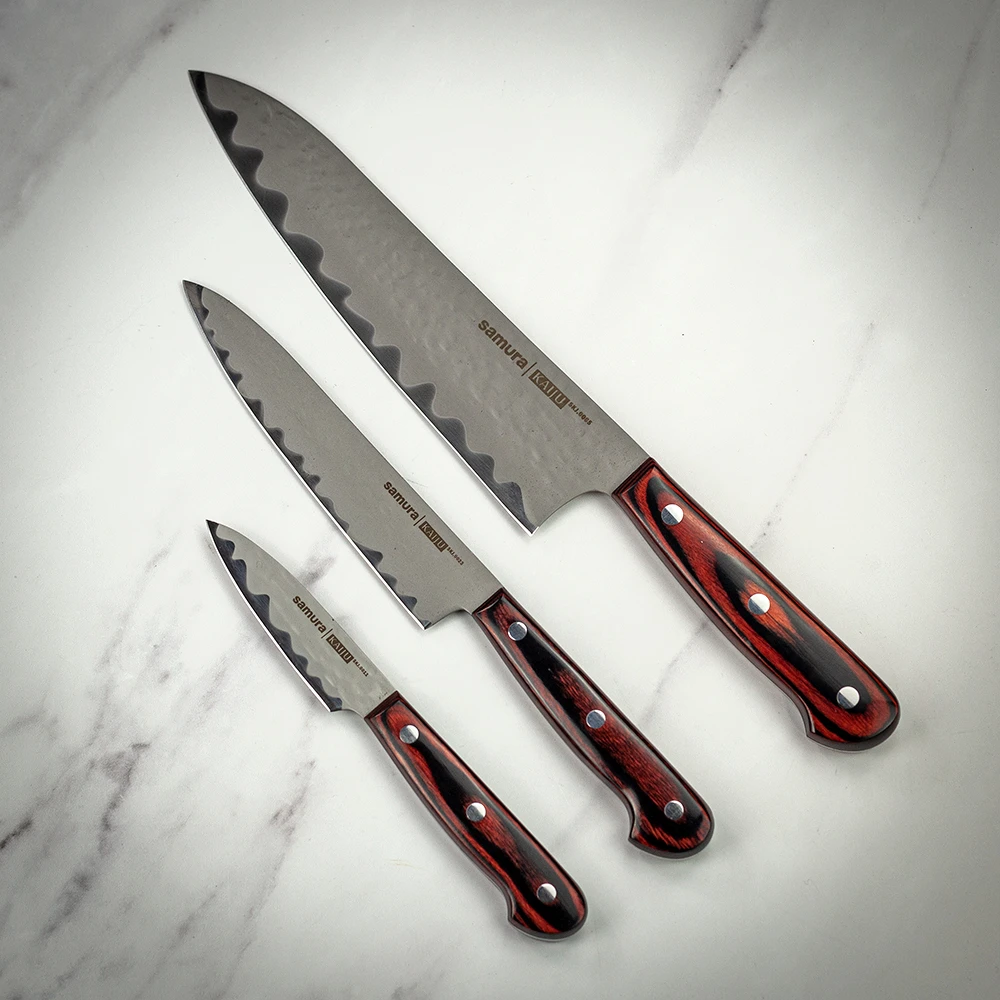 Samura Kaiju Set Of 3 Knives - Chef, Utility, Paring 3 Samura Kaiju Set Of 3 Knives - Chef, Utility, Paring