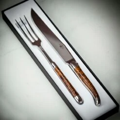 Forge De Laguiole Carving Set With Thuya Handle -Kitchen Knife Store thuyacarvingset2