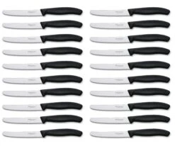 Victorinox SwissClassic Pack Of 20 Table/Tomato Knives, Serrated Blades 11cm