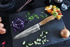 Wusaki Damas VG10 Chef Knife 20cm Olive Wood Handle -Kitchen Knife Store wusaki damas vg10 chef knife 20cm olive wood handle 2