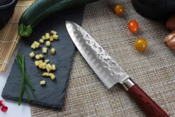 Wusaki Pakka X50 Santoku Knife 17cm Pakkawood Handle -Kitchen Knife Store wusaki pakka x50 santoku knife 17cm pakkawood handle 2