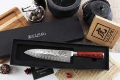 Wusaki Pakka X50 Santoku Knife 17cm Pakkawood Handle -Kitchen Knife Store wusaki pakka x50 santoku knife 17cm pakkawood handle 4